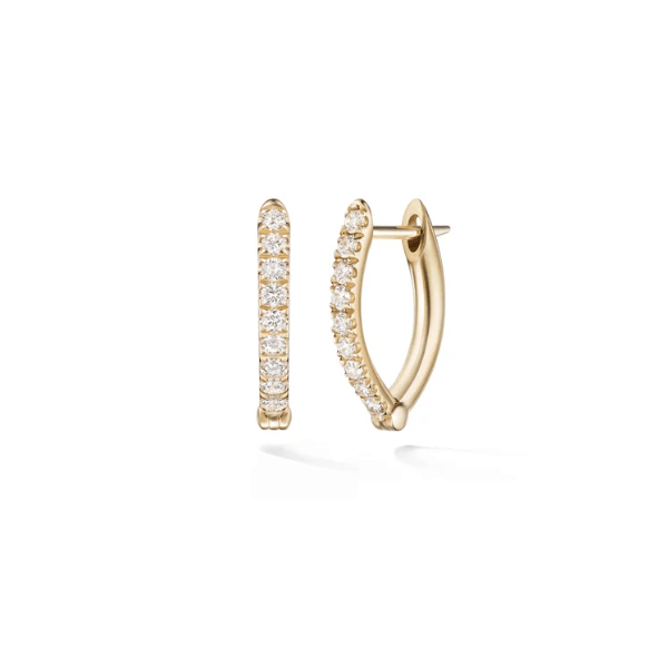 Melissa Kaye 18K Yellow Gold Cristina Small Diamond Hoop Earrings