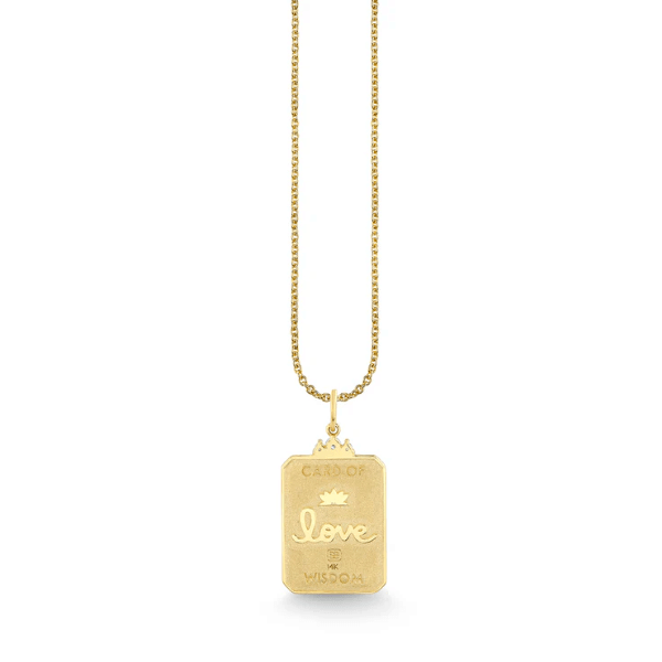Sydney Evan 14k Yellow Gold & Diamond Elephant Tarot Card Necklace