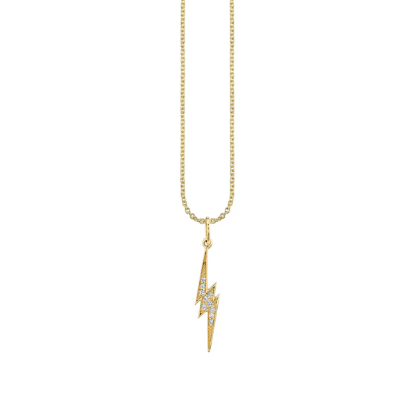 Sydney Evan 14k Yellow Gold & Diamond Lightning Bolt Necklace