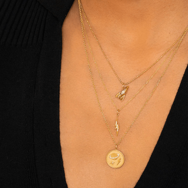 Sydney Evan 14k Yellow Gold & Diamond Lightning Bolt Necklace
