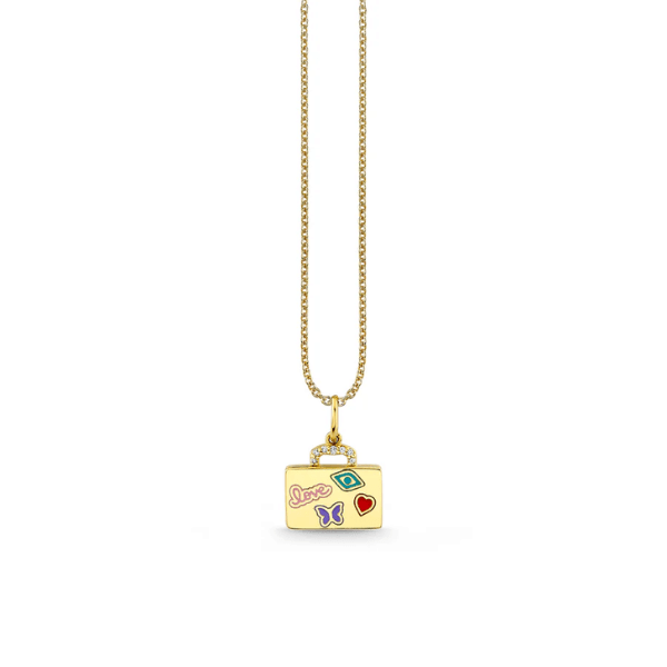 Sydney Evan 14k Yellow Gold & Diamond Suitcase Necklace