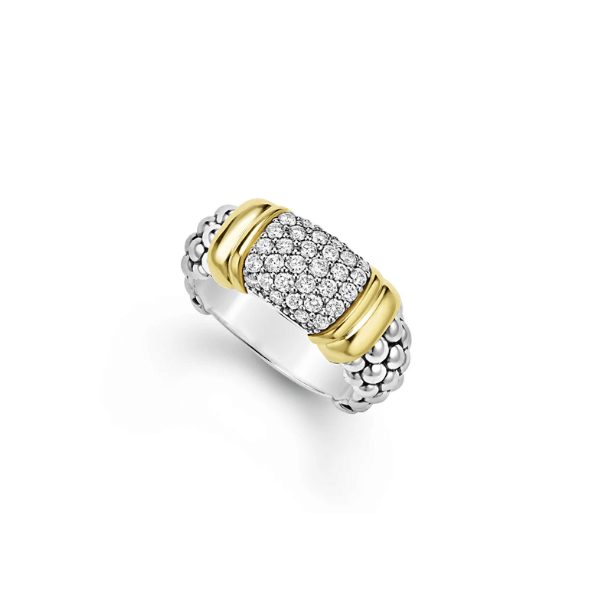 Lagos Two-Tone Caviar Diamond Ring - 02-80782-DD7