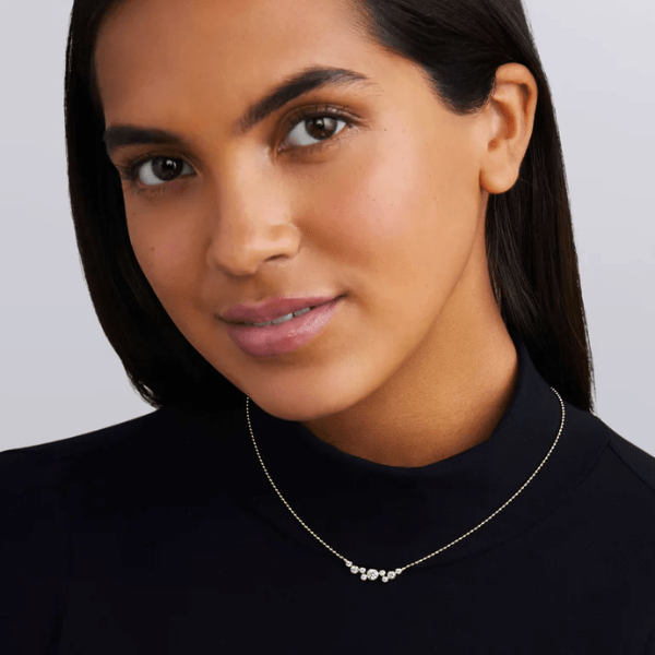 Lagos 18K Gold Nine Cluster Diamond Necklace - 04-10652-DDML