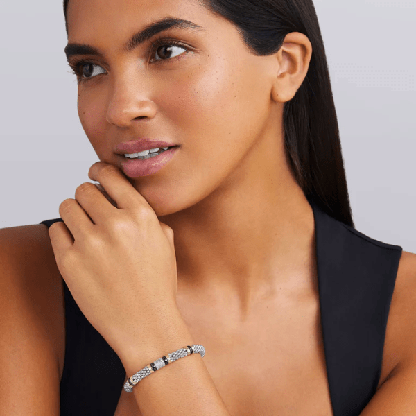 Lagos Two-Tone Black Ceramic Station Diamond Bracelet - 05-81543-CB7