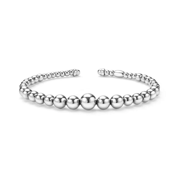 Lagos Silver Beaded Cuff Bracelet - 05-81680-7