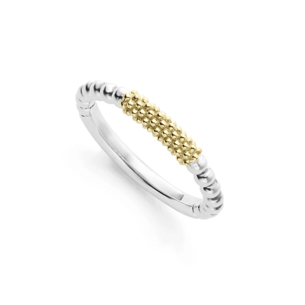 Lagos Two-Tone Caviar Stacking Ring - 03-80439-7