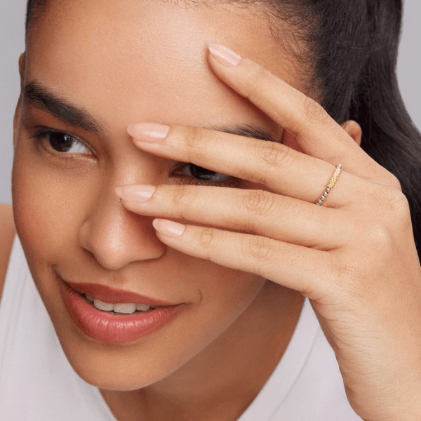 Lagos Two-Tone Caviar Stacking Ring - 03-80439-7