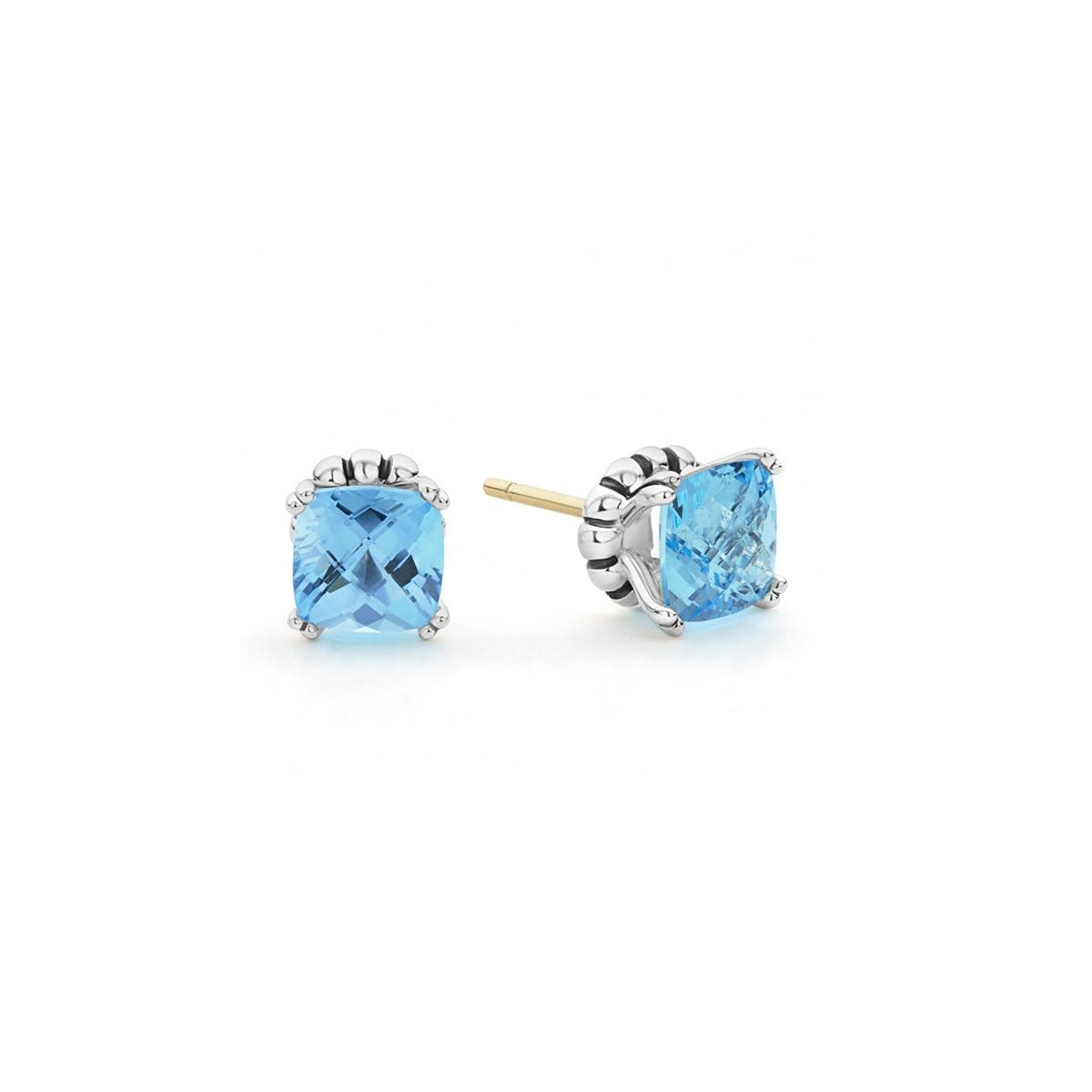 Lagos Signature Caviar Blue Topaz Stud Earrings- 01-81166-B