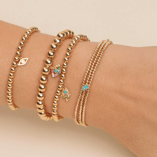 Sydney Evan Pure Gold Eye Bead Bracelet