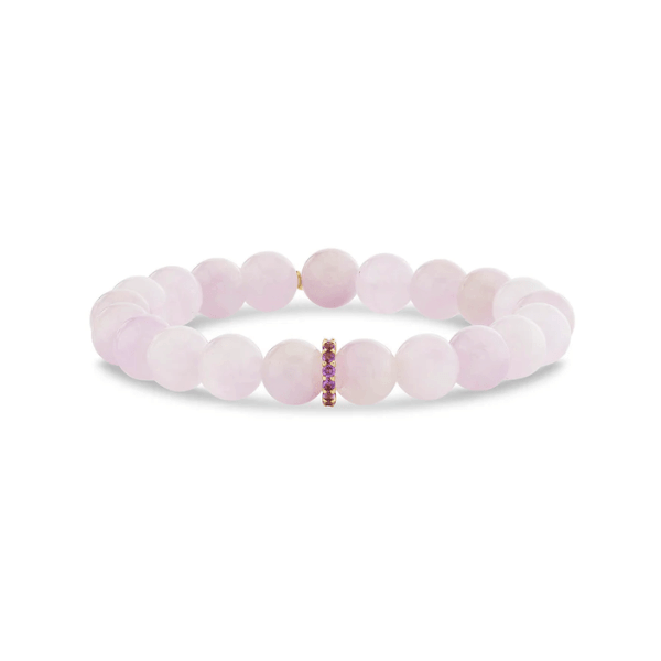 Sydney Evan Gold & Amethyst Rondelle Bead Bracelet