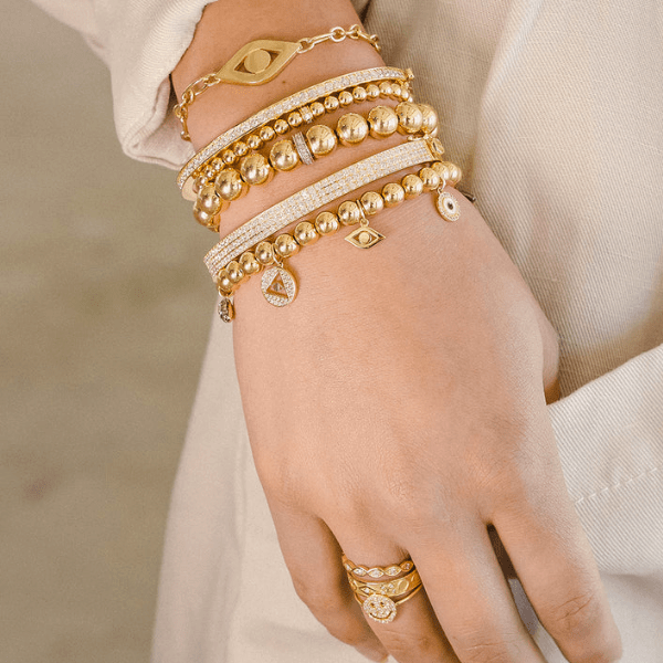 Sydney Evan Gold & Diamond Rondelle Gold Bead Bracelet - C22486-Y555.6