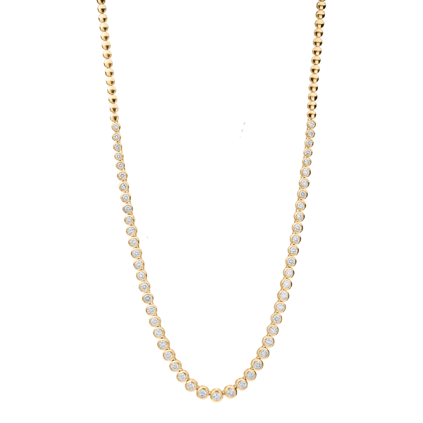 Moyer Collection 14k Yellow Gold 3.53ctw Diamond Bezel Necklace