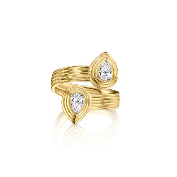 Phillips House 18K Yellow Gold Pear Shaped Diamond Bypass Ring - R0603DPTY