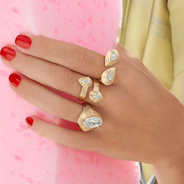 Phillips House 18K Yellow Gold Pear Shaped Diamond Bypass Ring - R0603DPTY