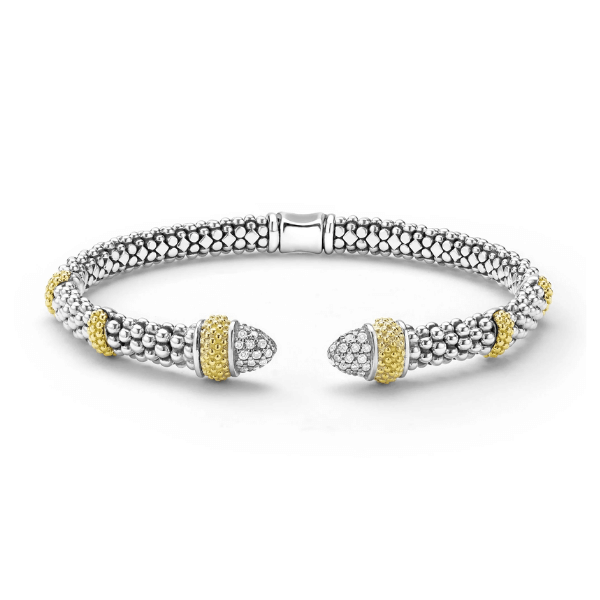 Lagos Two-Tone Caviar Diamond Versa Torque Bracelet - 05-81677-DD7