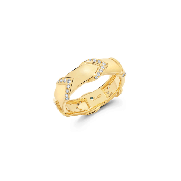 Graziela 18K Gold Chevron Rein Ring - EQR106D