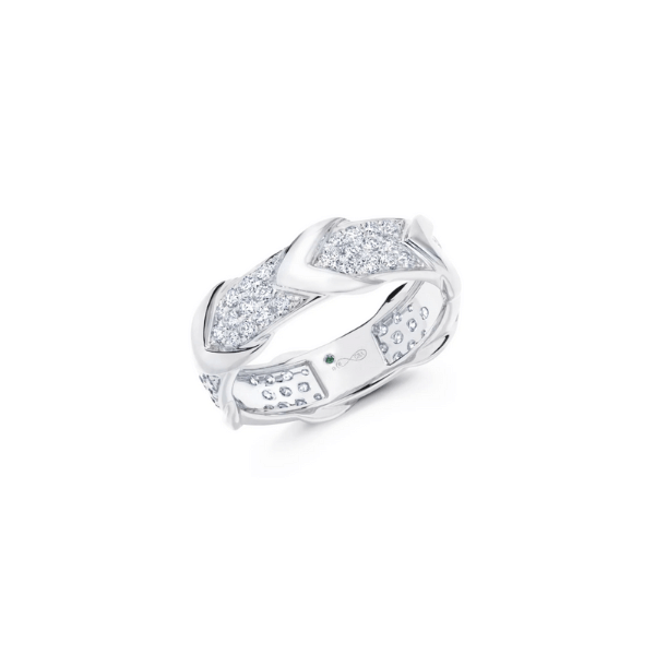 Graziela 18K Gold Diamond Chevron Rein Ring - EQR107D-1