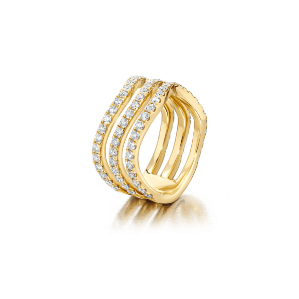 Graziela 18K Gold Rio Diamond Triple Band Ring - AMR-3034770