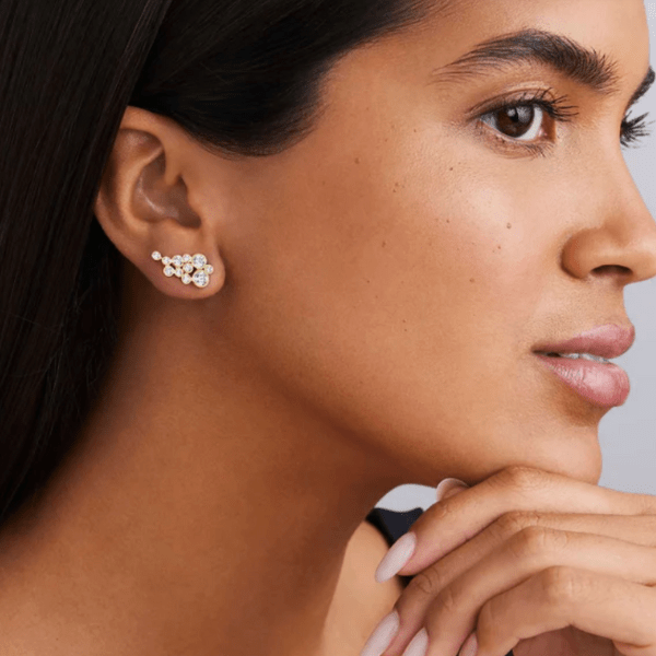 Lagos Fizz 18K Gold Eleven Diamond Cluster Stud Earrings - 01-11302-DD