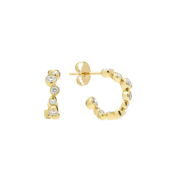 Lagos Fizz 18K Gold Diamond Huggie Earrings - 01-11300-DD