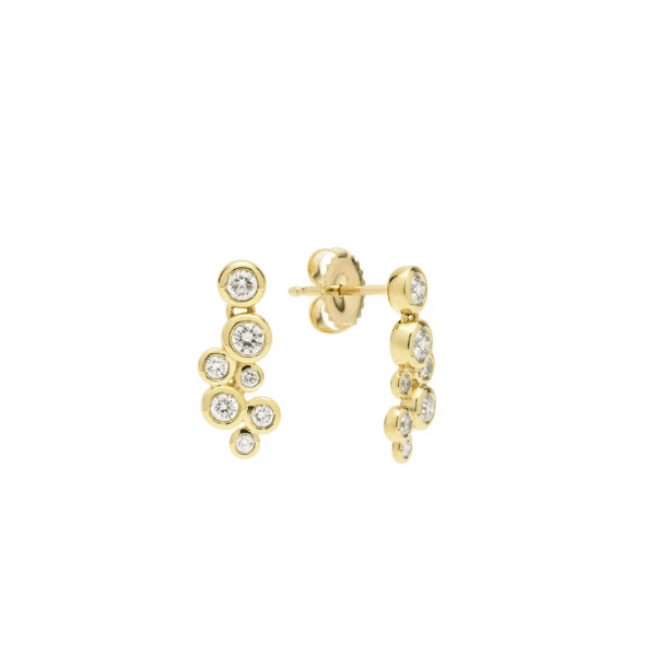 Lagos Fizz 18K Gold Seven Diamond Cluster Stud Earrings - 01-11309-DD