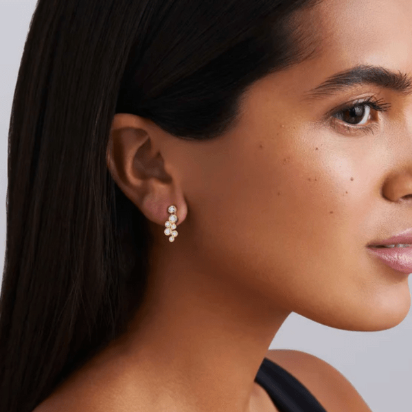 Lagos Fizz 18K Gold Seven Diamond Cluster Stud Earrings - 01-11309-DD