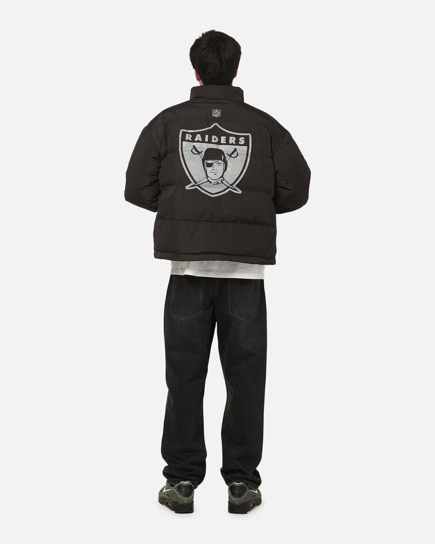 Mitchell & Ness Las Vegas Raiders Reversible Puffer Jacket Black