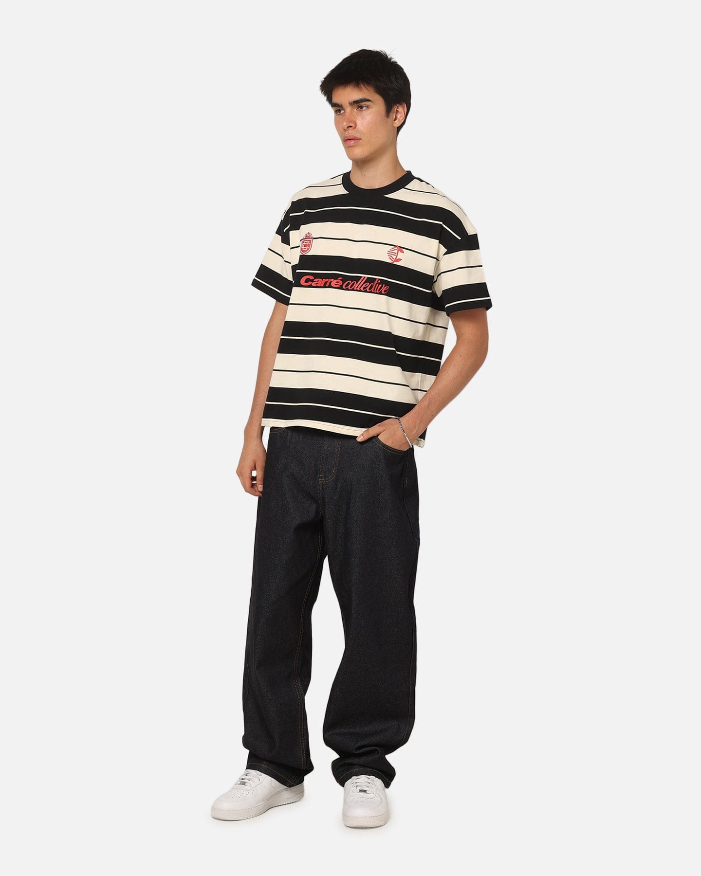 Carre Collective Stripe T-Shirt Black/Off White