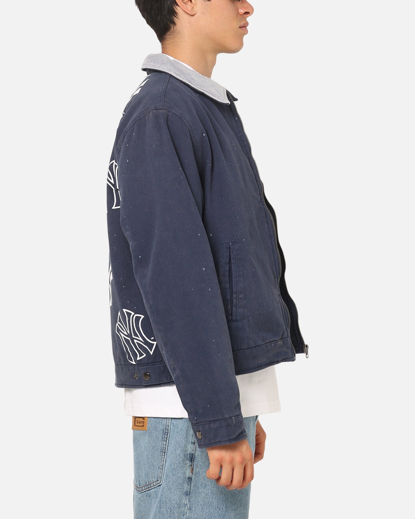 Majestic Athletic New York Yankees Paint Splat Carpenter Jacket Indigo