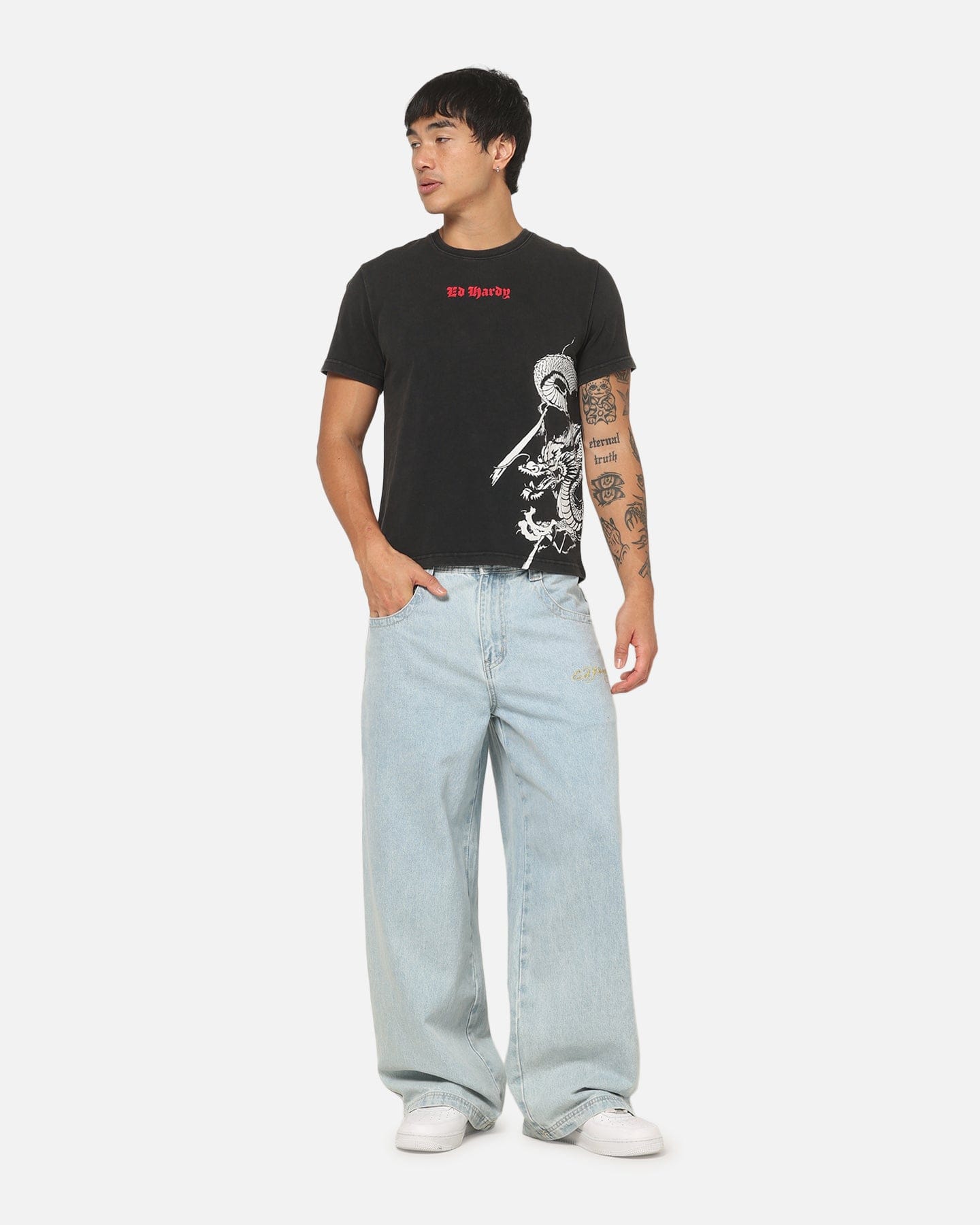 Ed Hardy Blaze T-Shirt Black