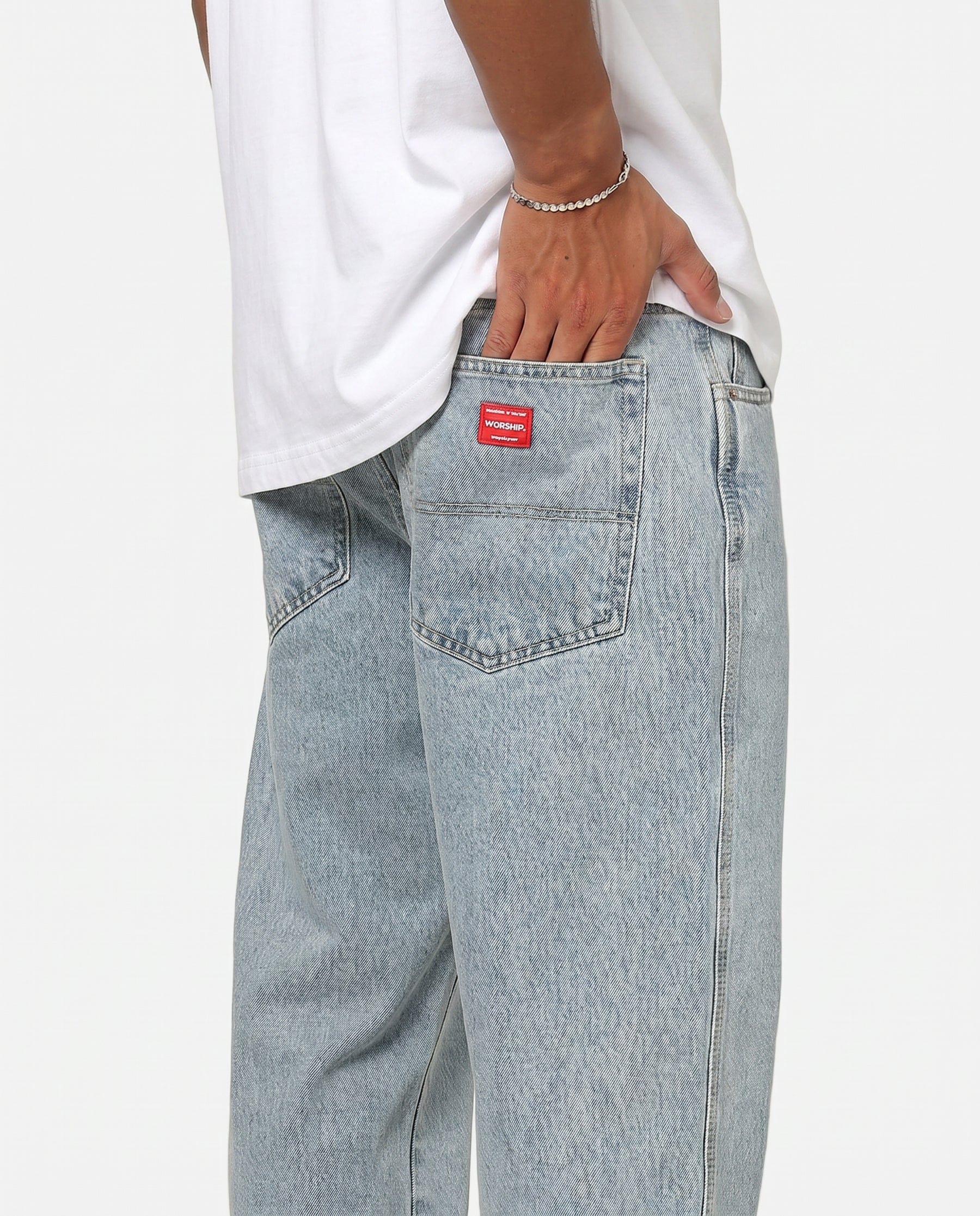 Worship Lounger Jeans Worship Worn Blue