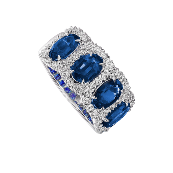Christopher Designs 18k White Gold Sapphire Ring - L204-OV-S