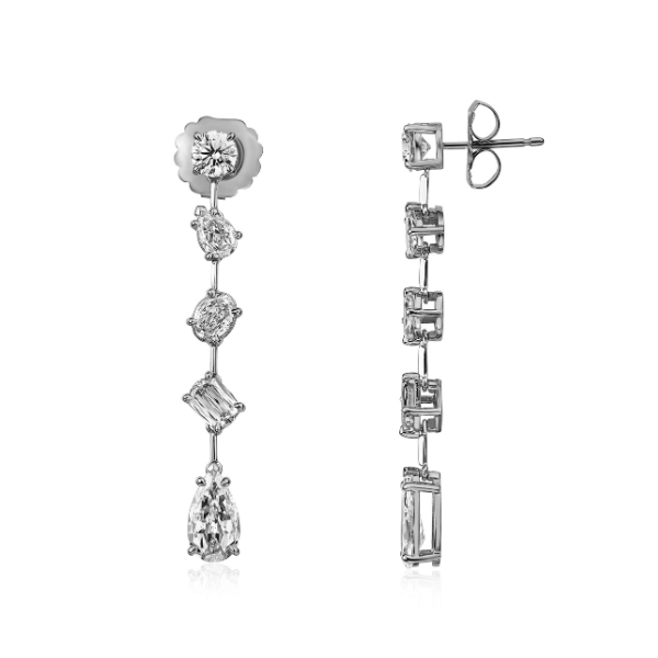 Christopher Designs 18K White Gold 4.02ctw L'Amour Mixed Shape Earrings - L745ERA-18W