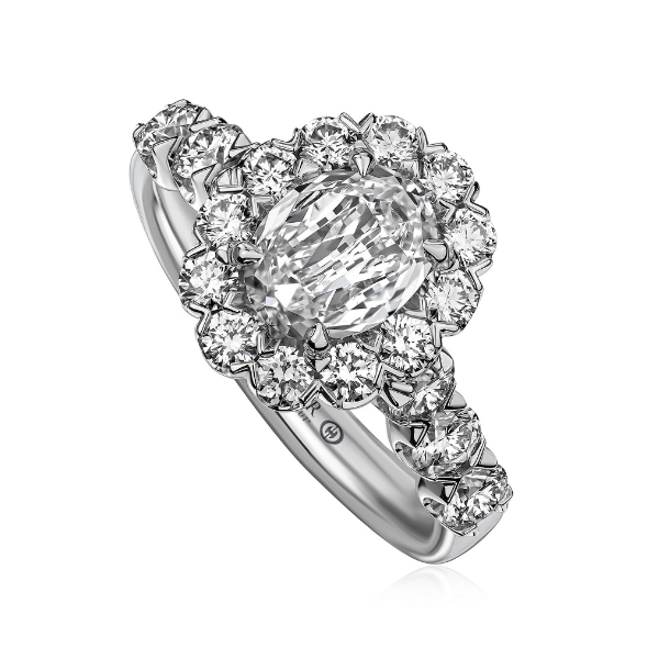 Christopher Designs L'Amour Collection Oval Diamond Halo Engagement Ring - LG52-LOV100-14W