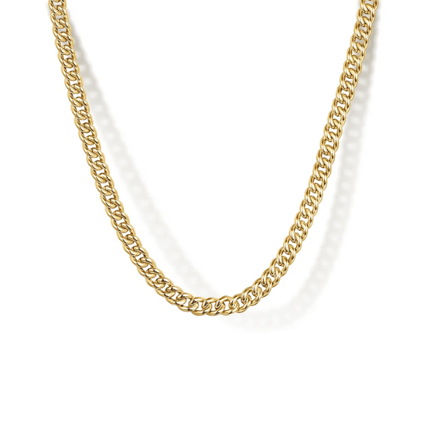 Gabriel & Co. Fashion Gabriel & Co. 14K Yellow Gold Hollow Men's Cuban Link Chain Necklace - NKM2077-22Y4JJJ