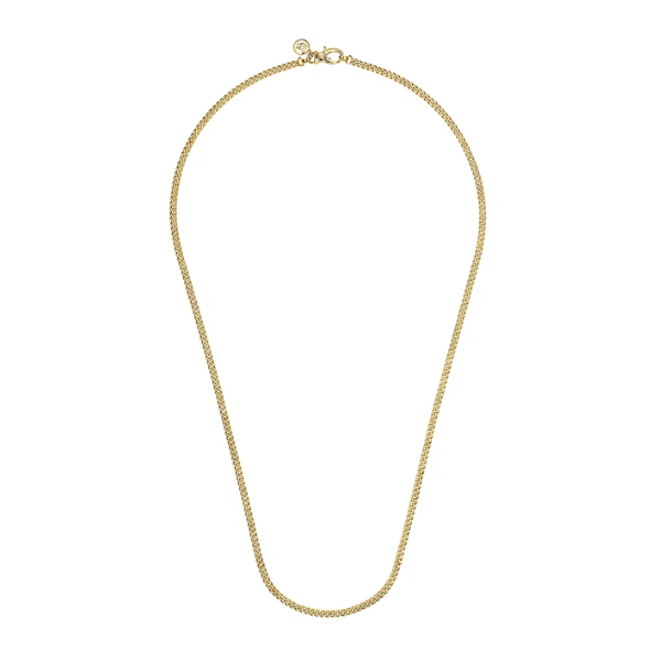 Gabriel & Co. Fashion Gabriel & Co. 14K Yellow Gold Hollow Men's Cuban Link Chain Necklace - NKM2077-22Y4JJJ