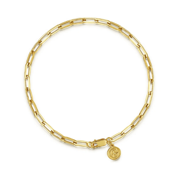 Gabriel & Co. Fashion Gabriel & Co 14K Yellow Gold 7 inch Hollow Paperclip Chain Bracelet - TB4674Y4JJJ