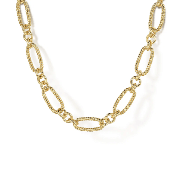 Gabriel & Co. Fashion Gabriel & Co. 14K Yellow Gold Twisted Rope Chain Necklace - NK7137-17Y4JJJ