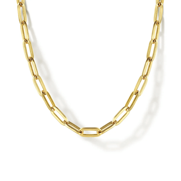 Gabriel & Co. Fashion Gabriel & Co. 14K Yellow Gold Paper Clip Chain Necklace - NK6769H-17Y4JJJ