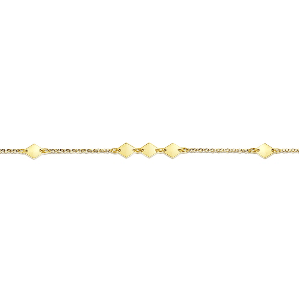 Gabriel & Co. Fashion Gabriel & Co 14K Yellow Gold Chain Bracelet with Diamond Shaped Stations - AB943Y4JJJ