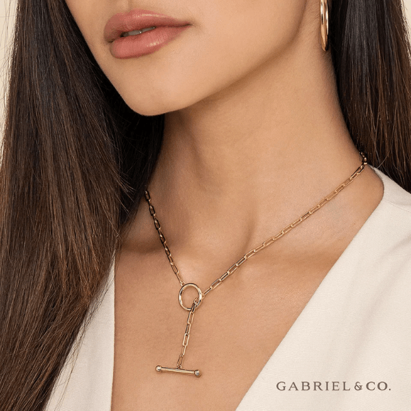 Gabriel & Co. Fashion Gabriel & Co. 14K Yellow Gold Chain Necklace with Toggle - NK7036Y4JJJ