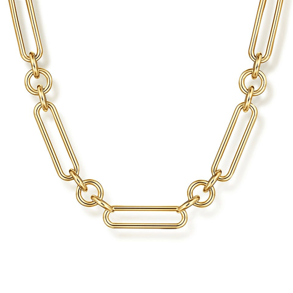 Gabriel & Co. Fashion Gabriel & Co. 14K Yellow Gold Hollow Tube Link Chain Necklace - NK7978Y4JJJ