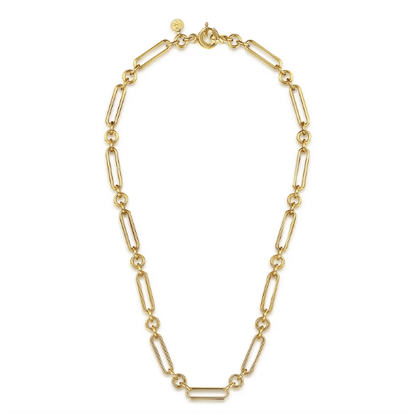 Gabriel & Co. Fashion Gabriel & Co. 14K Yellow Gold Hollow Tube Link Chain Necklace - NK7978Y4JJJ