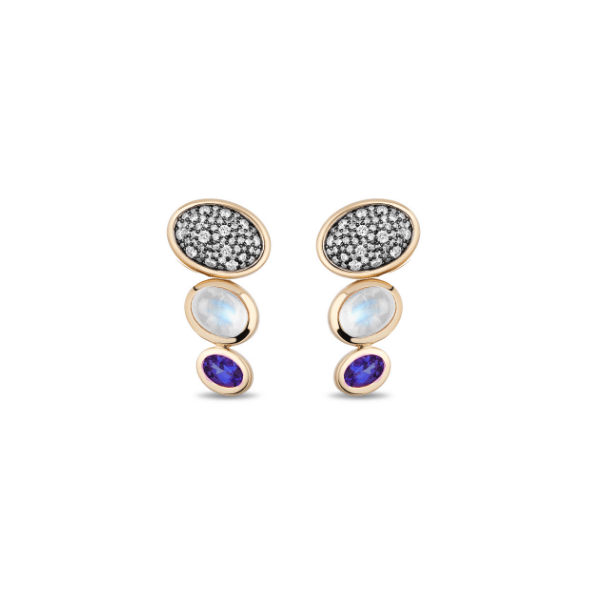 Mason & Books 14K Yellow Gold Moonstone, Sapphire & Diamond Earrings - SRNTE01