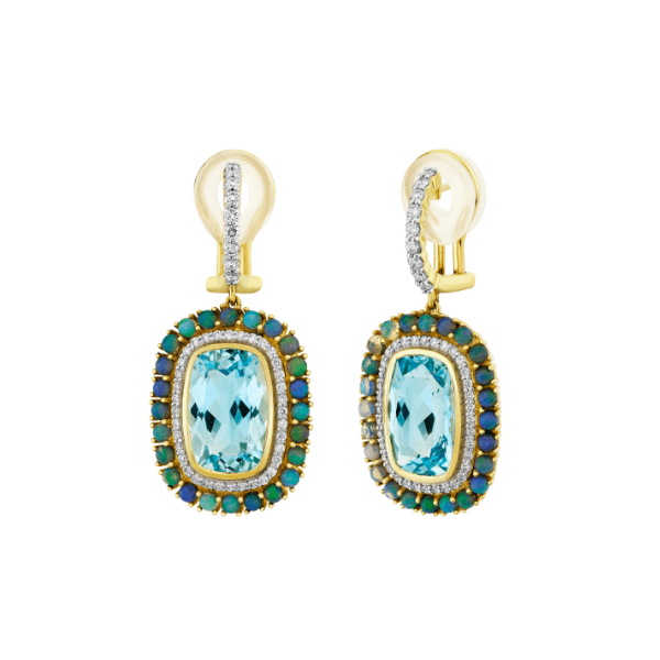 Sloane Street 18k Yellow Gold Blue Topaz with Opal Detail Earrings - SS-E238T-BTSK-EO-WDCB-Y