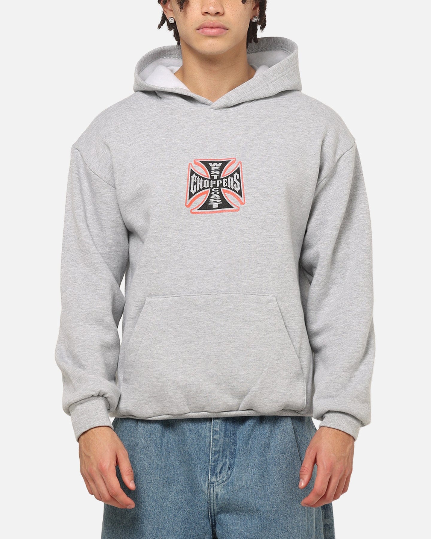 West Coast Choppers Choppers Cross Hoodie Grey Marle