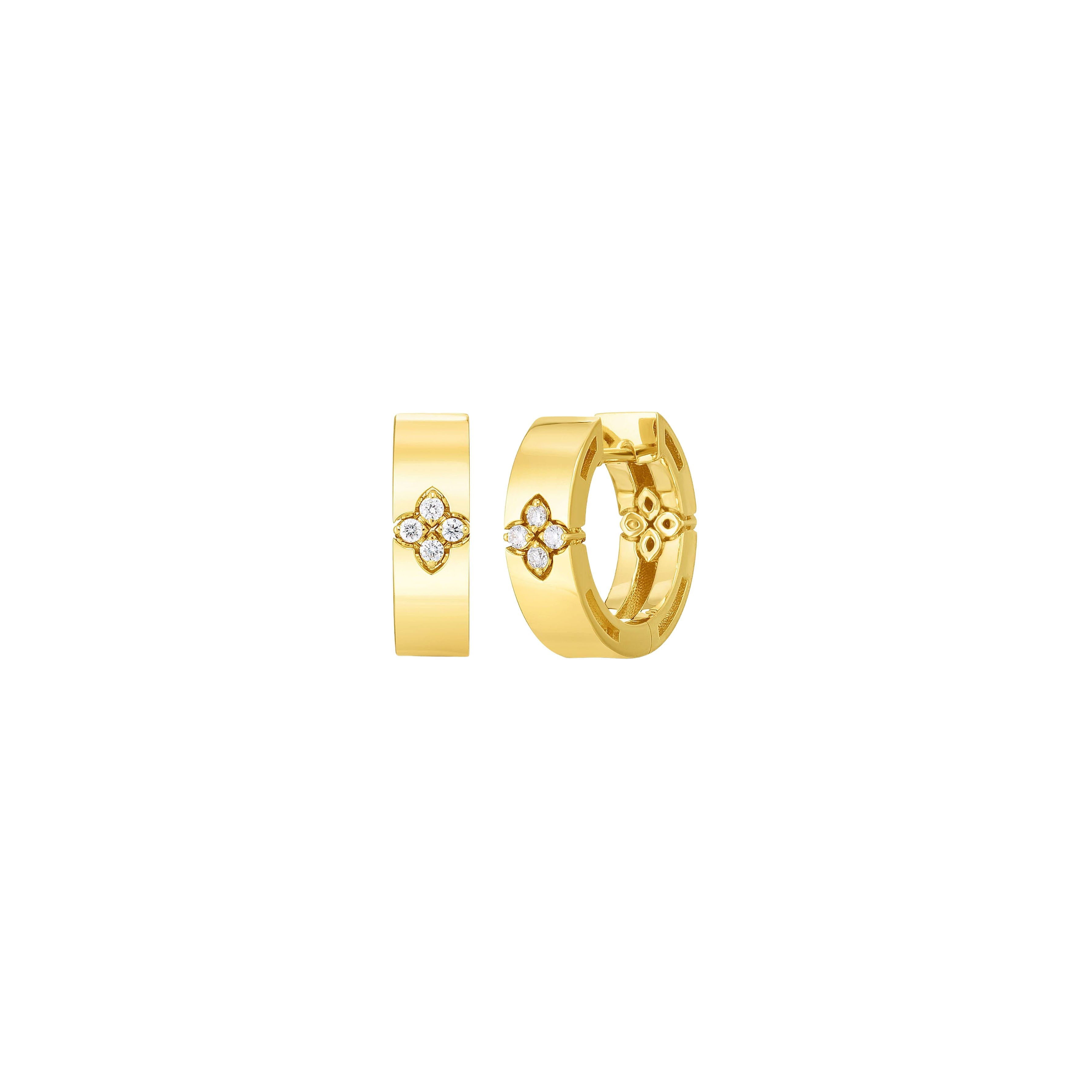 Roberto Coin 18k Yellow Gold Love in Verona Diamond Accent Small Hoop Earrings