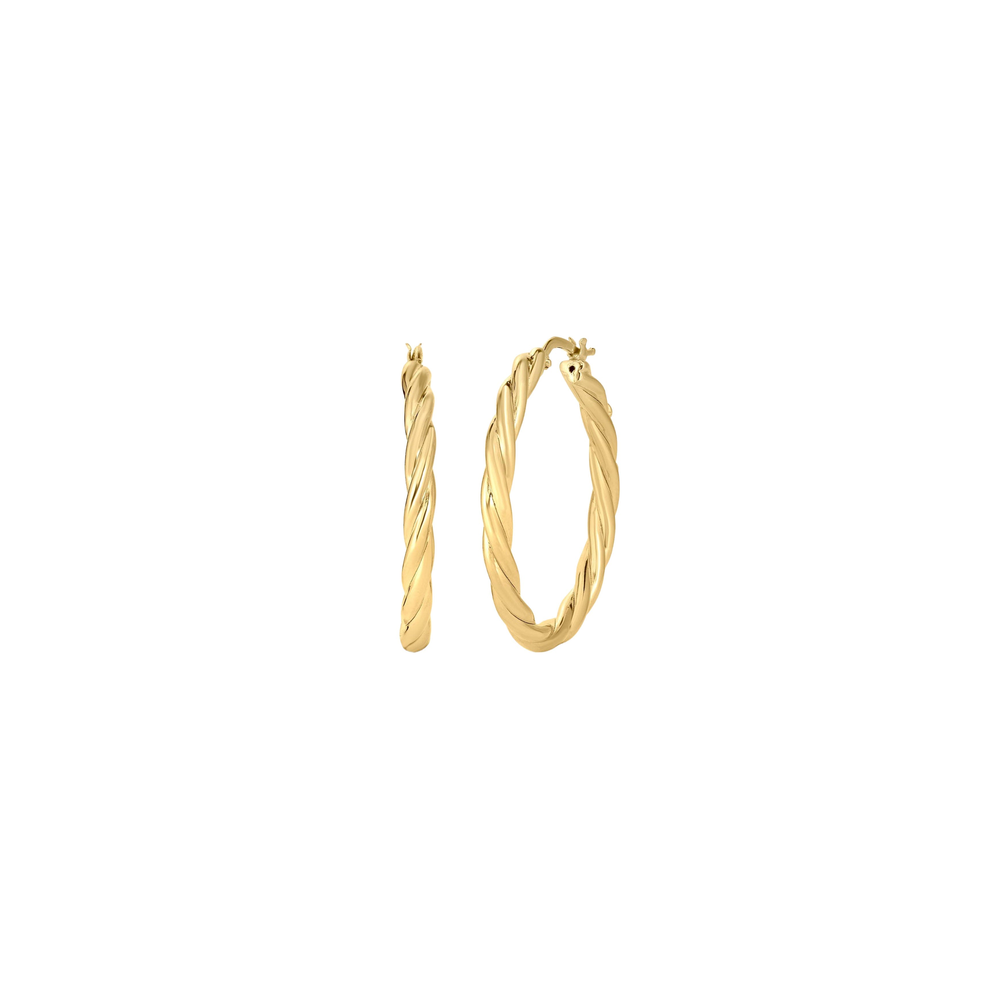 Roberto Coin 18k Yellow Gold Designer Gold Twisted Hoop Earrings