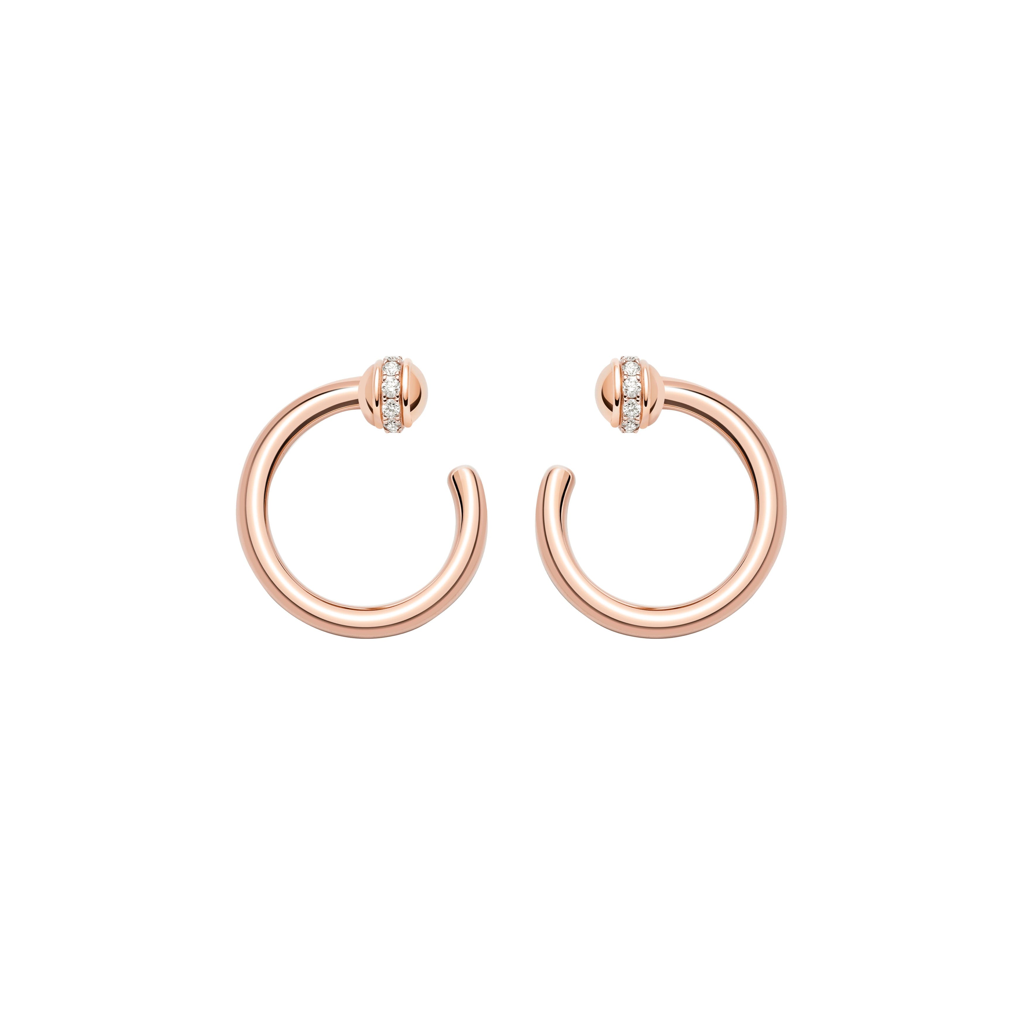 Piaget Possession 18K Rose Gold Open Hoop Earrings