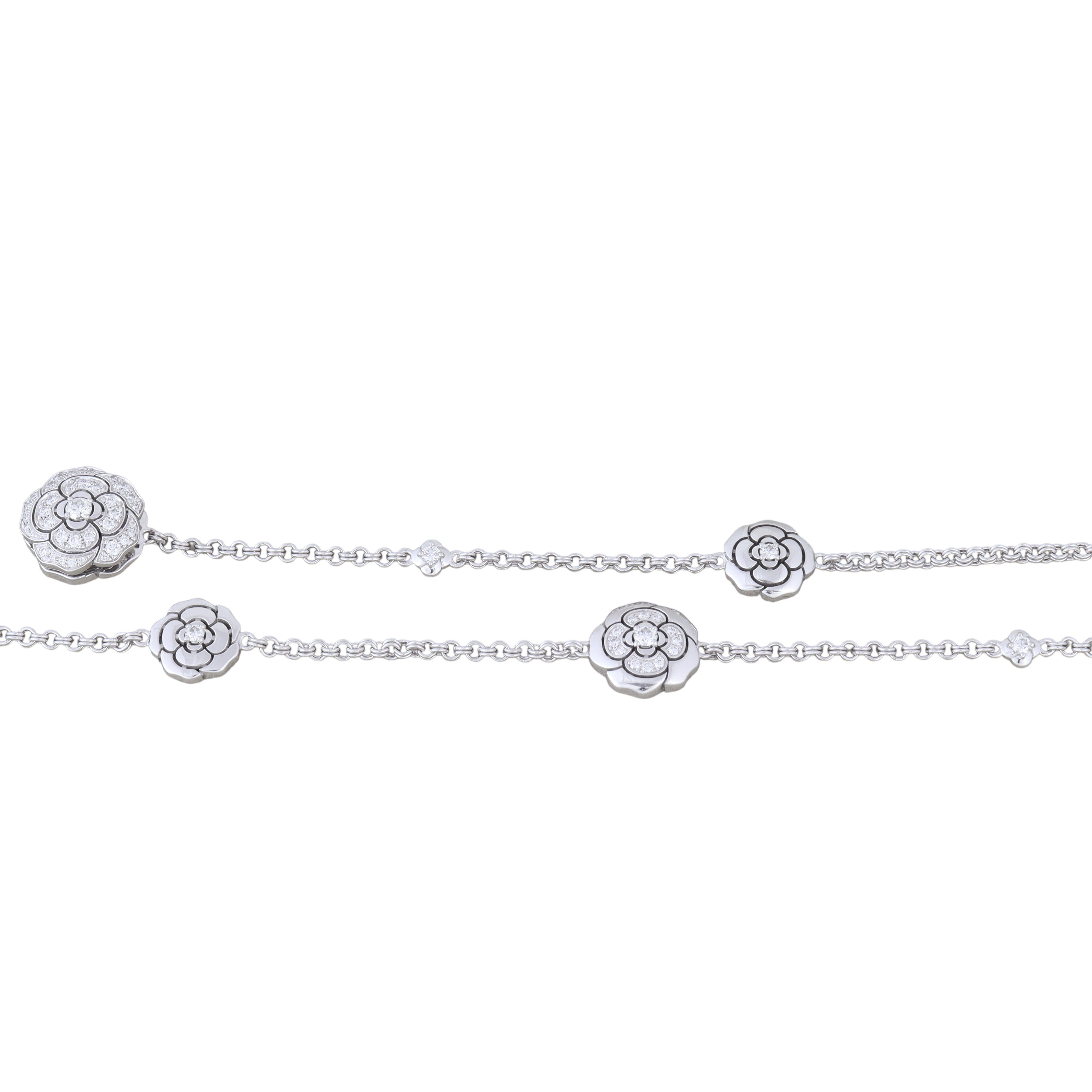 Chanel Les Infinis de Camelia Diamond 18k White Gold Transformable Necklace
